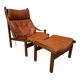 Fauteuil vintage « Hunter » avec ottoman par Torbjørn Afdal, années 1960, Norvège