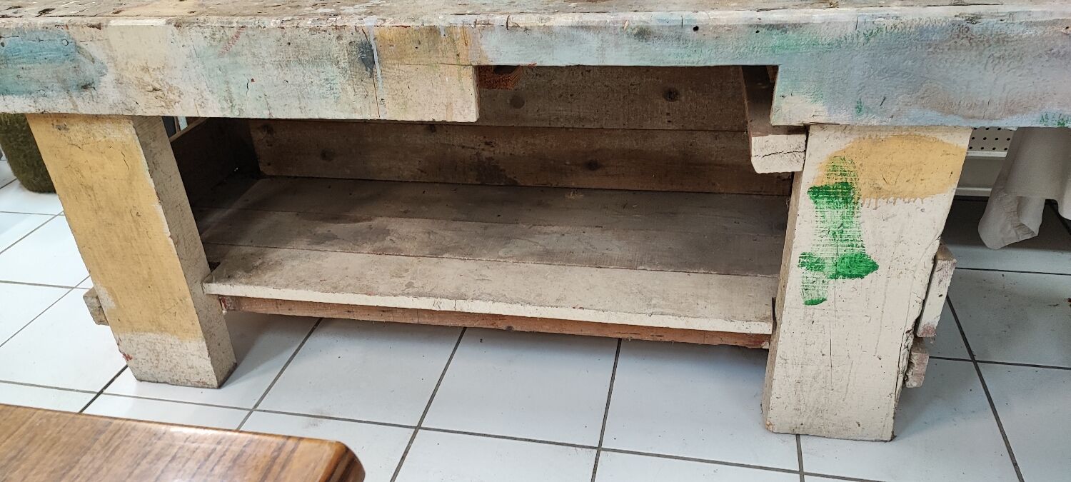 Vintage wooden workbench