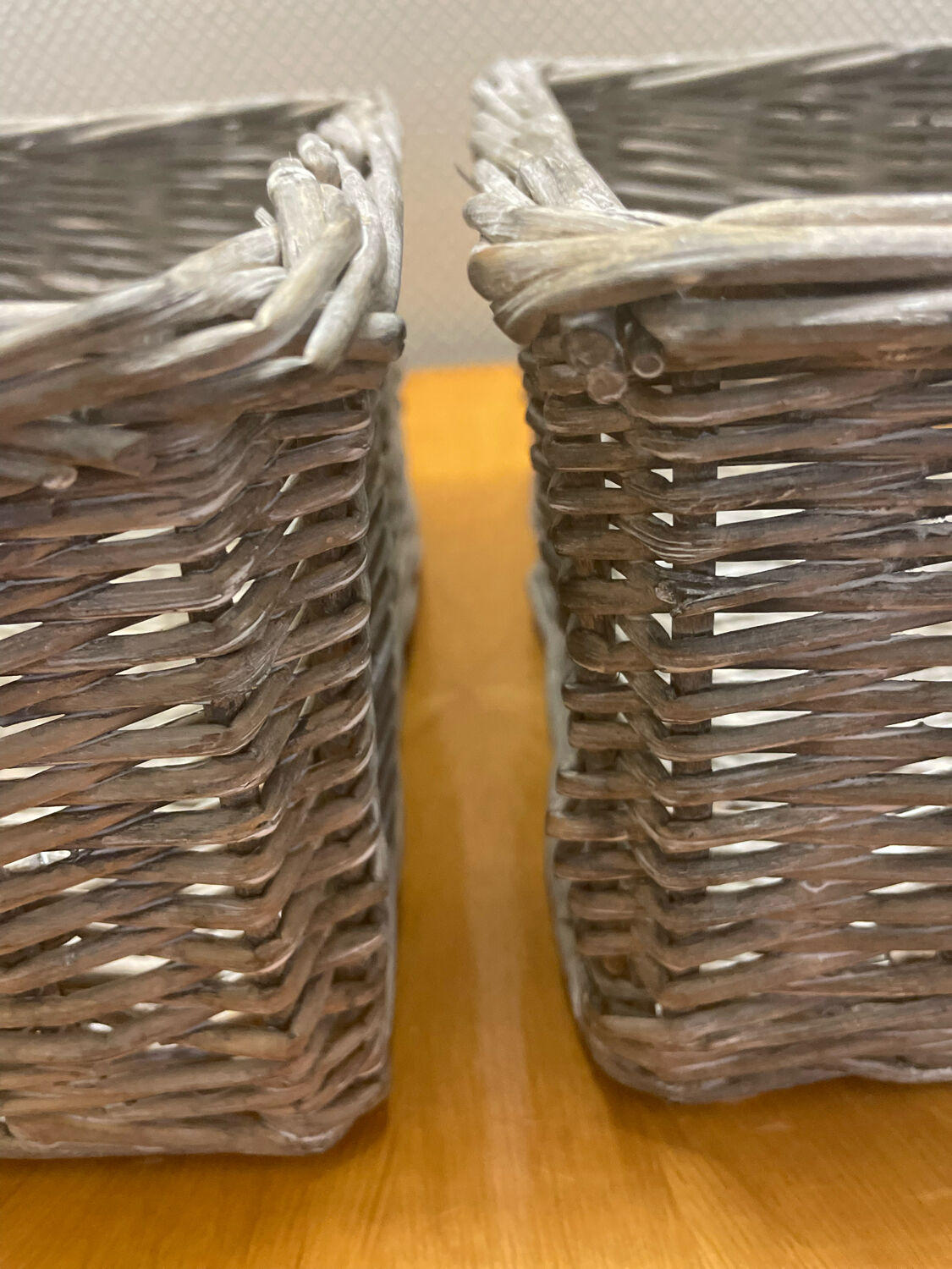 White grey baskets