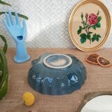 Oven dish in the shape of a blue scallop shell - Vintage