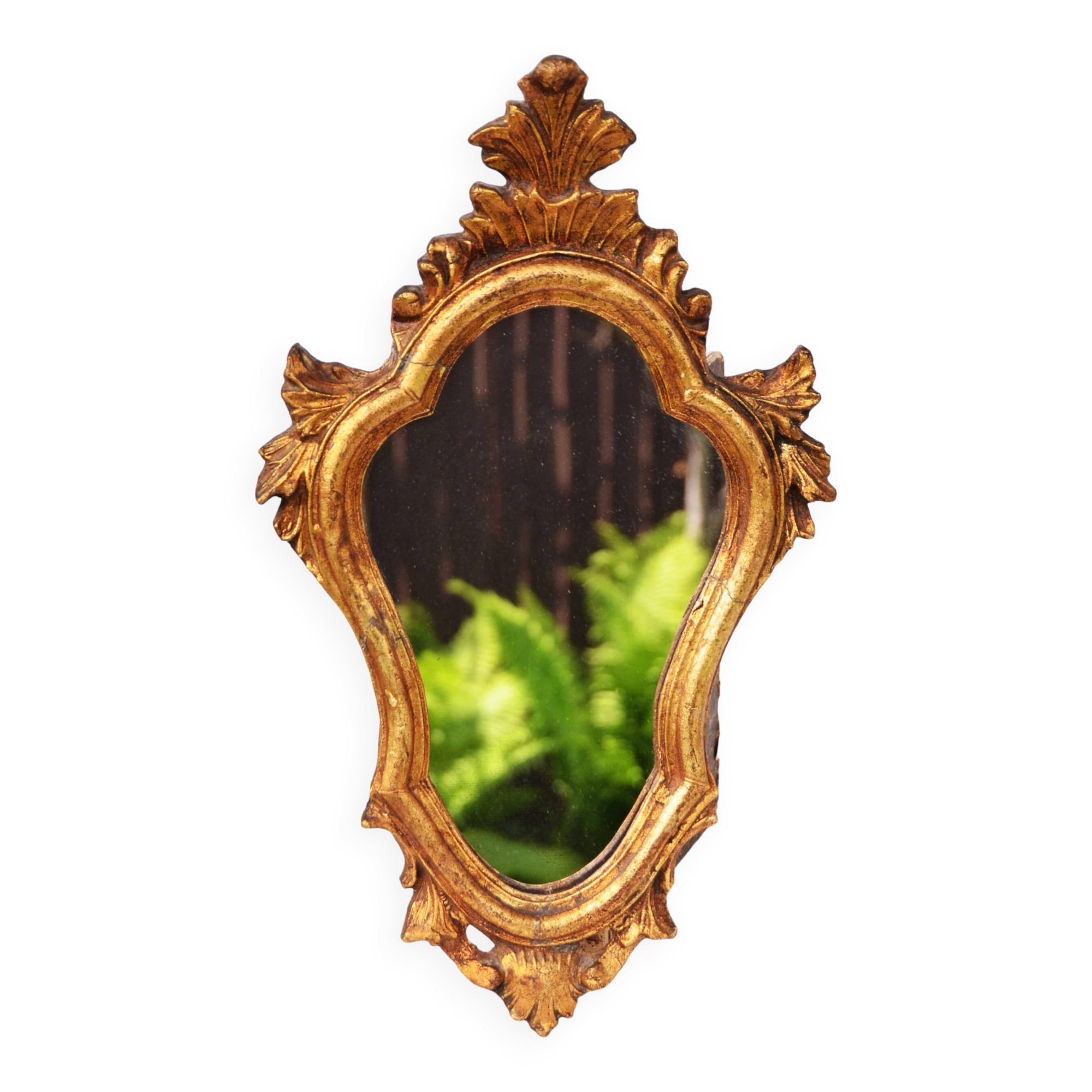 Antique Gilded Wood Mirror a Fronton Baroque Style