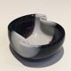 Two-Coloured Black and White Glass Dish with Swirls, circa 1970