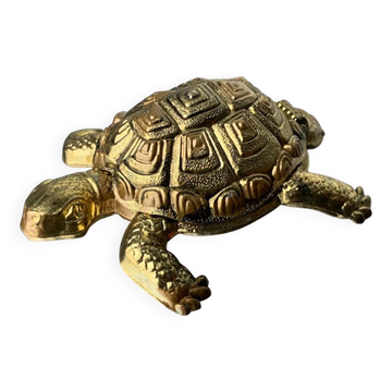 Cendrier en laiton en forme de tortue de style Régence, Espagne, années 1980.