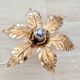 Ceiling light, pendant, chandelier, vintage golden sun lamp.