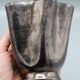 Vase vintage ceramique jaune et noir design annees 50 60