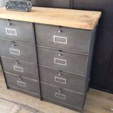 Meuble Ronéo à 8 clapets industriel bois métal