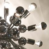Chandelier sputnik by goffredo reggiani in chrome, made in italy 1970