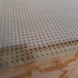 20th century colonial style teak wood coffee table with webbing