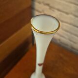 Large opaline vase decorated vintage 70s