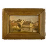Oil on canvas representing a mill