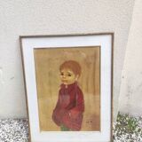 Tableau portrait d'enfant signé Nadi Ken