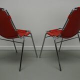 Set of Two Red Chairs by Dalvera for Les Arcs, 1960s