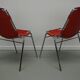 Set of Two Red Chairs by Dalvera for Les Arcs, 1960s