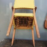 Fauteuil bridge skaï jaune