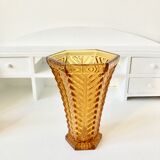 Amber yellow art deco vase