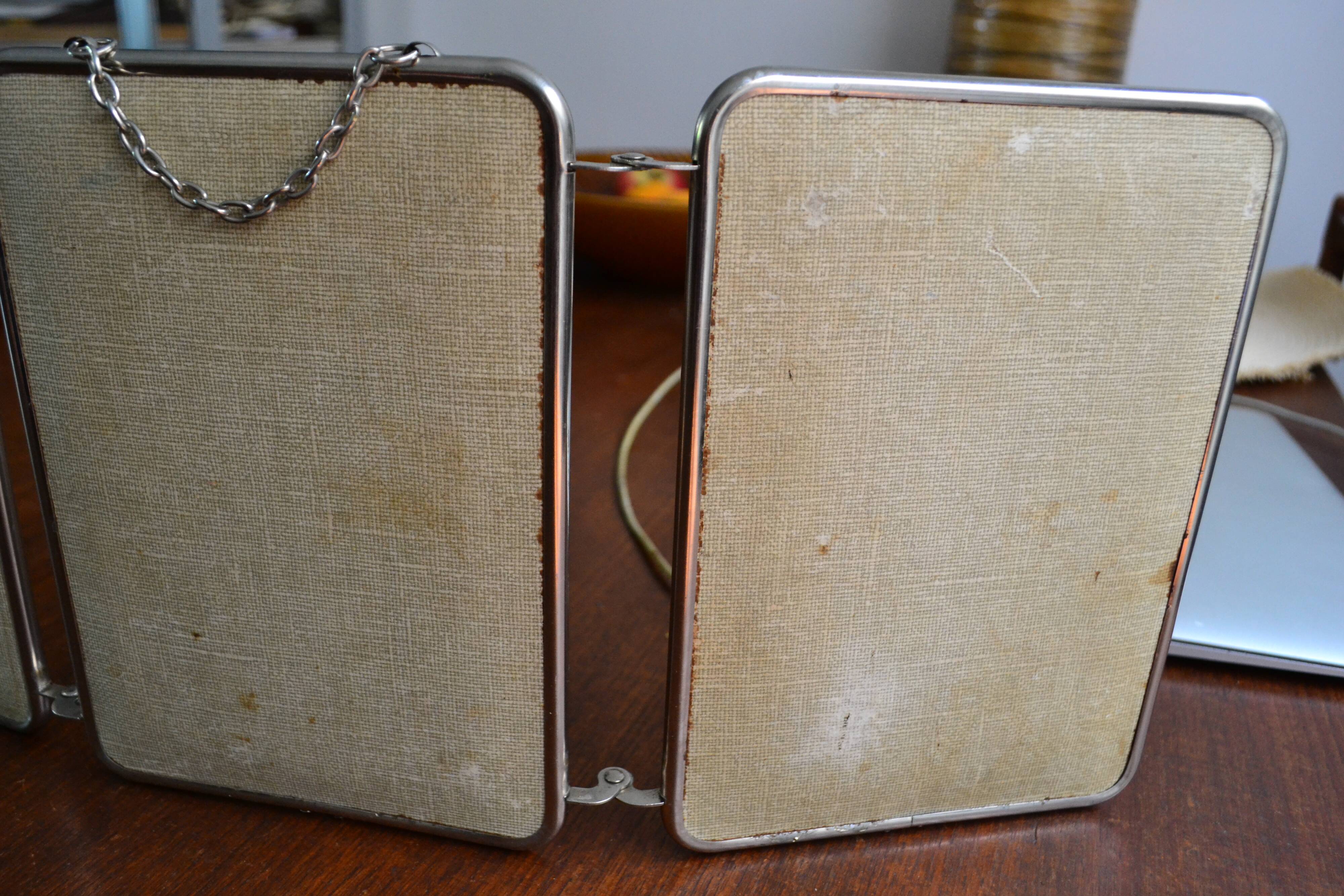 Miroir de barbier triptyque années 50/60