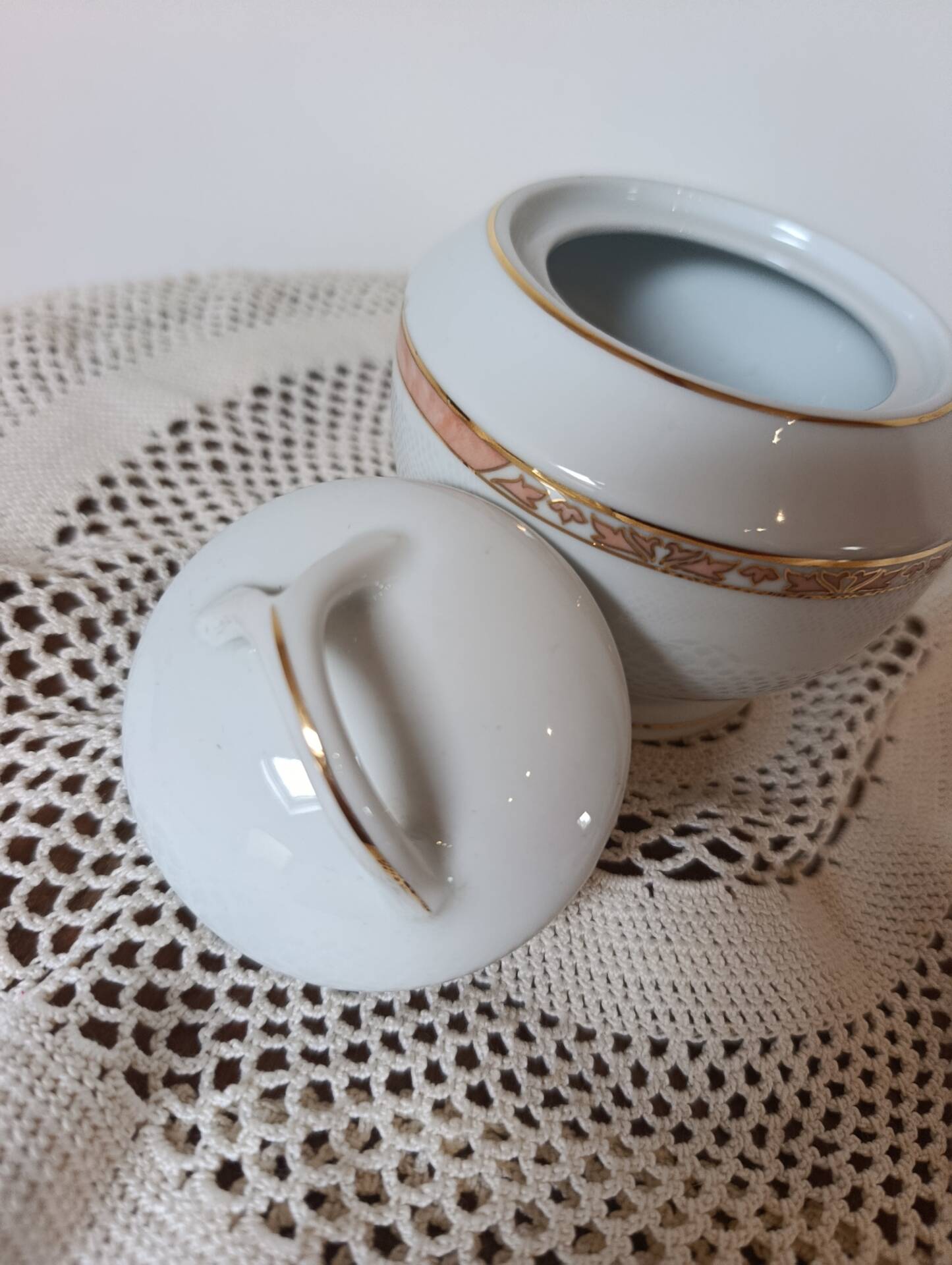 sugar bowl porcelain Limoges Philippe Deshoulières model Auray