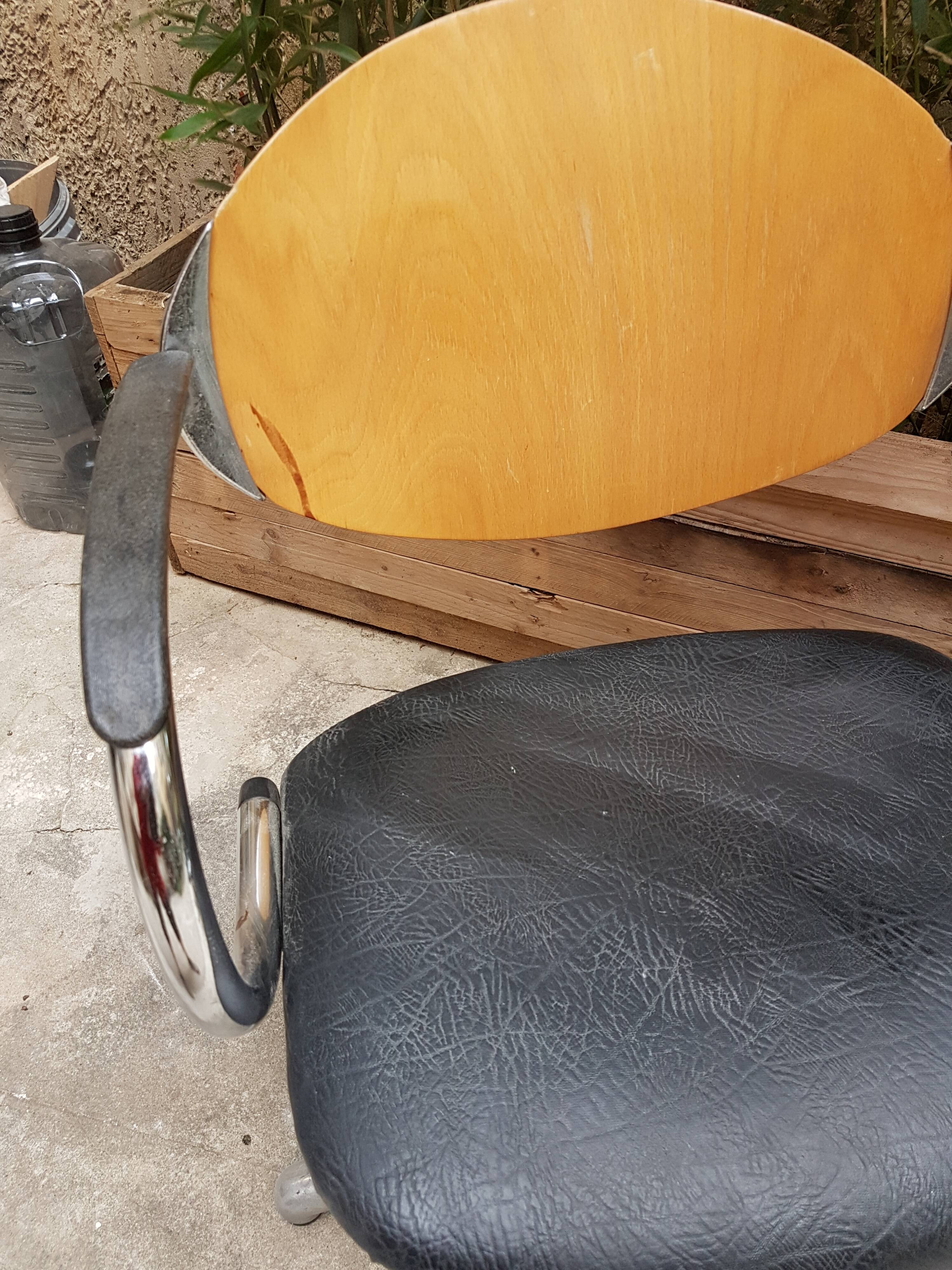 Three hairdresser chairs by designer Maletti 1979