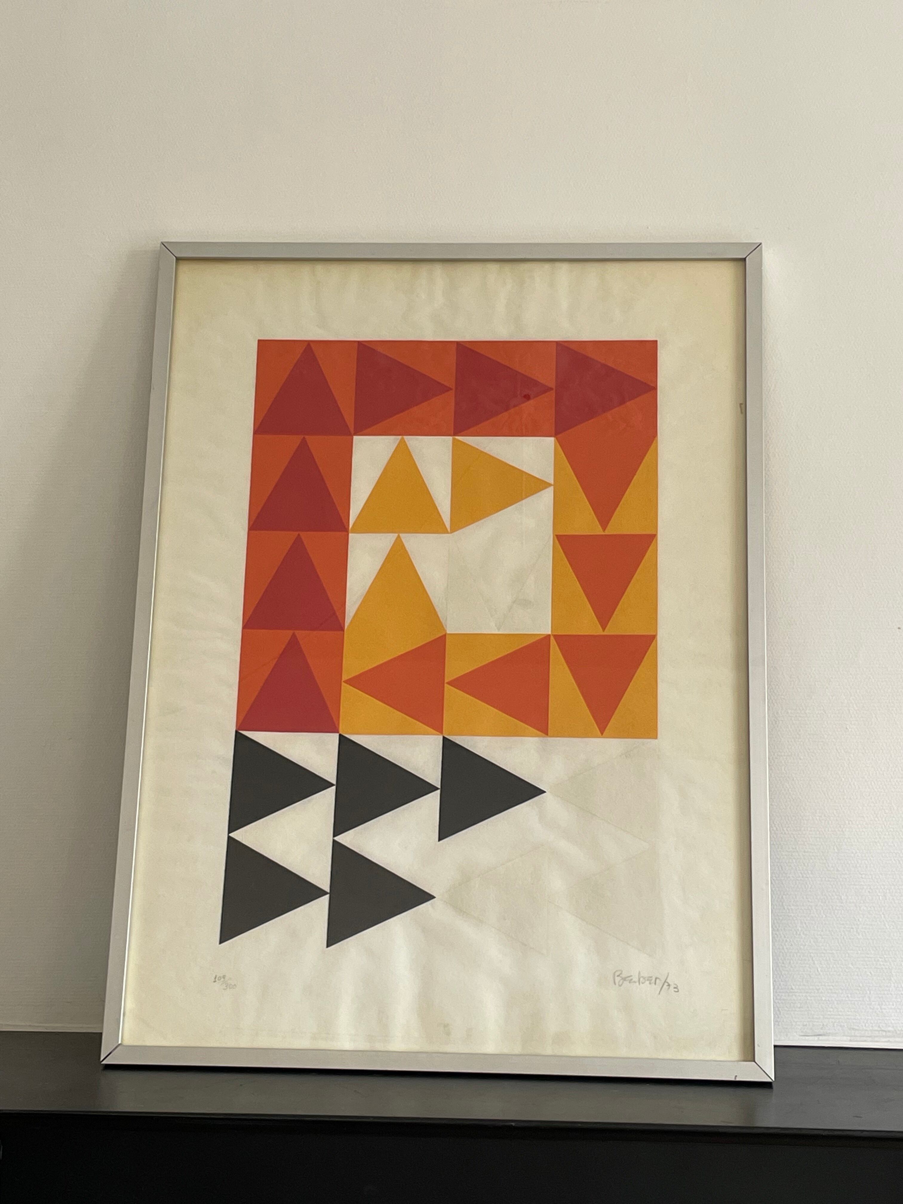 Silkscreen print by Paulo Becker, Brazil, 1973