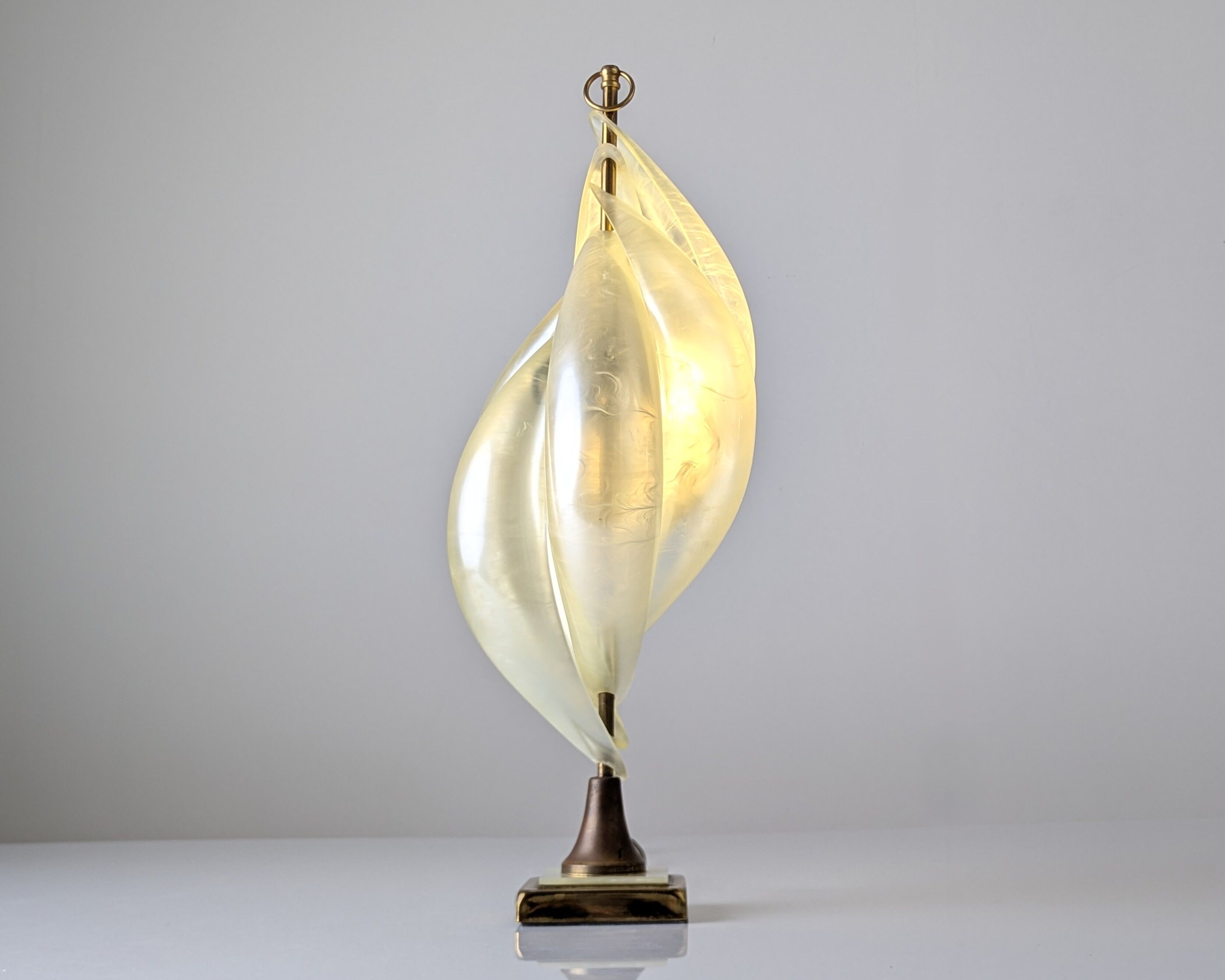 Maison Rougier table lamp in opalescent lucite 1970s