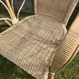 Rattan armchair duo