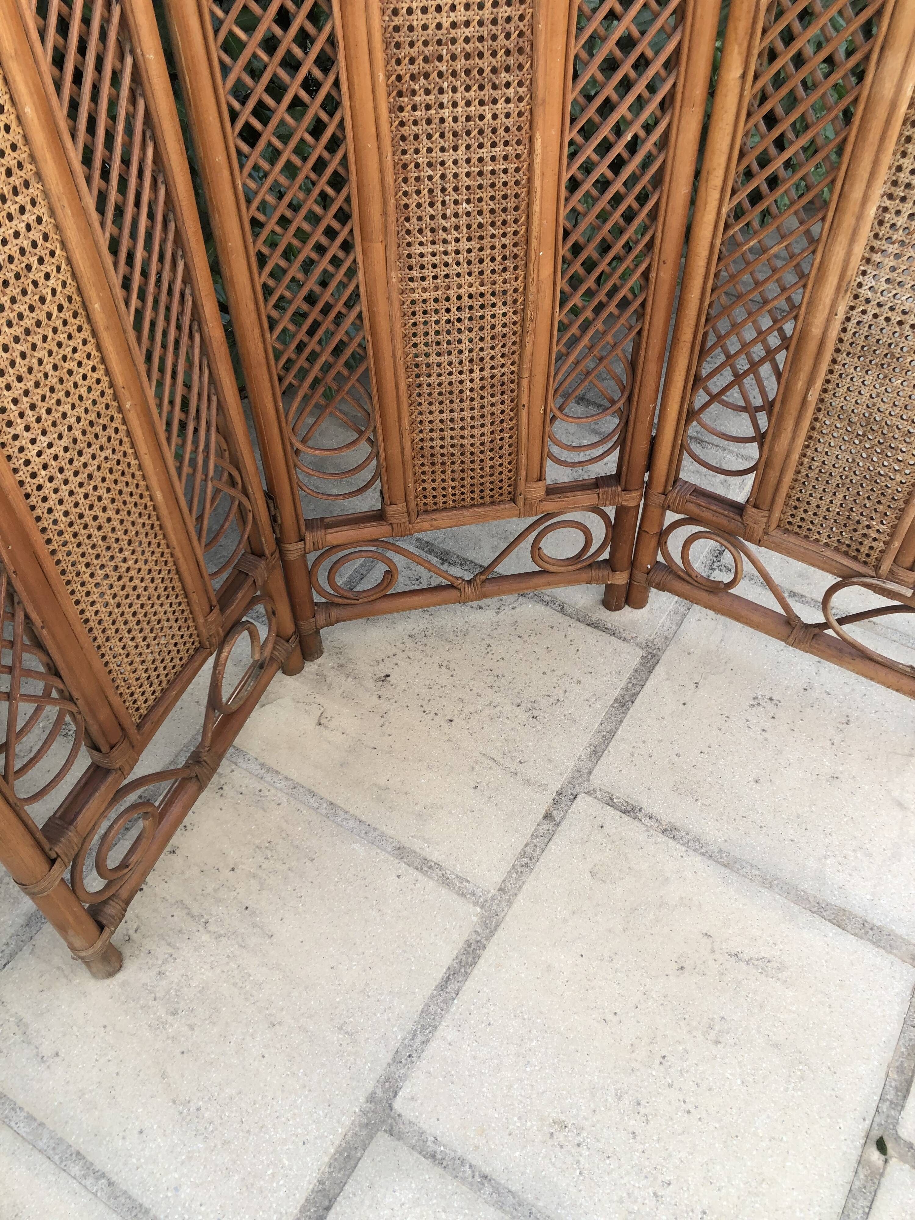 Rattan screen, bamboo and canning