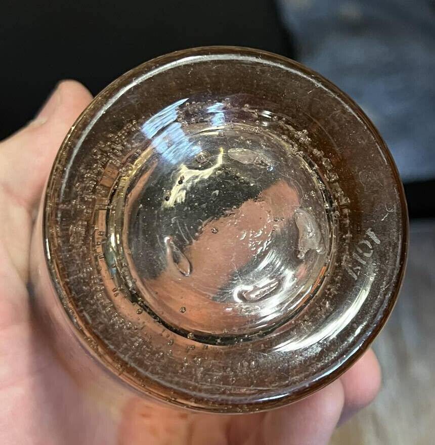 Biot XXeme : série de 10 verres a citronnade en verre bullé signés reflets brun orangé