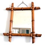 Bamboo barber mirror 42 cm, circa 1940