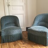 Pair toad armchairs