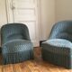 Pair toad armchairs