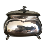 Antique jewelry box silver metal