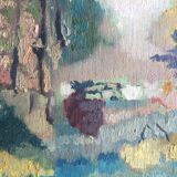 Tableau huile sur toile signé René Fontayne sud de la France  1940