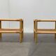 Vintage bamboo and glass side tables, 1970s, set of 2