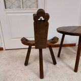 Coffee set coffee table and tripod low chairs - Spanish brutalist design - 1950s