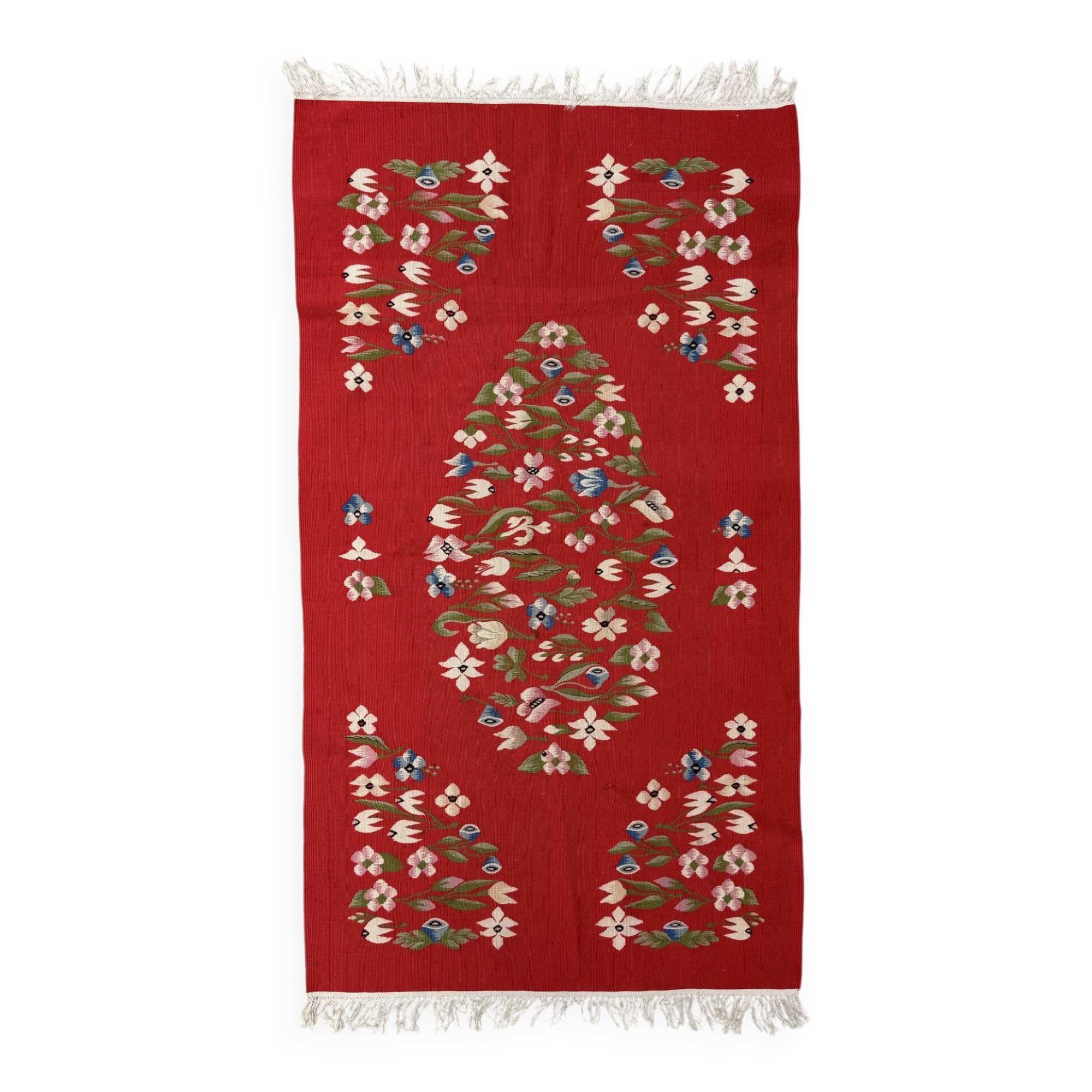Romanian kilim rug from the 1950s