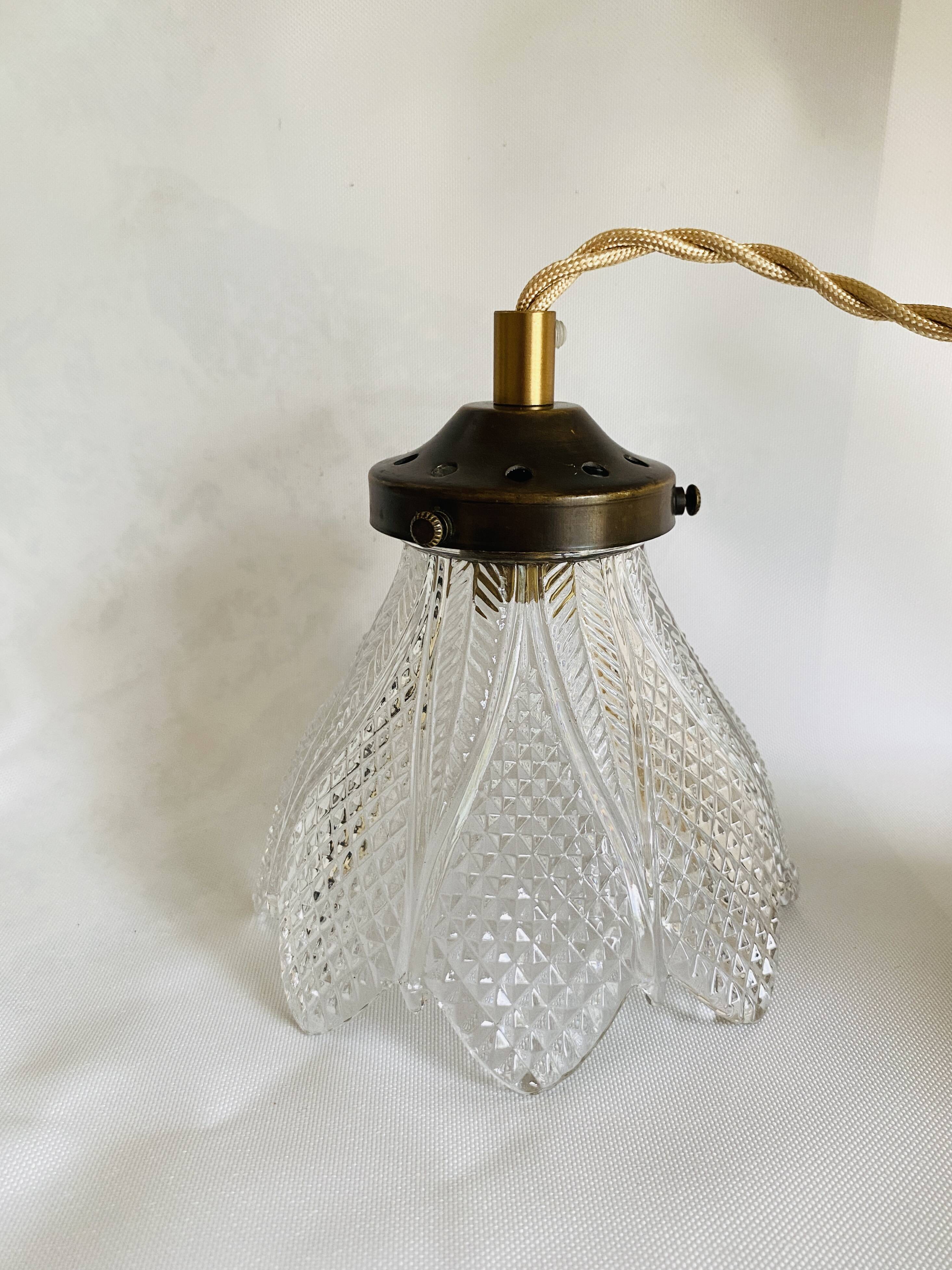 Hanging lamp, 2 m fabric cable, porcelain ceiling rose