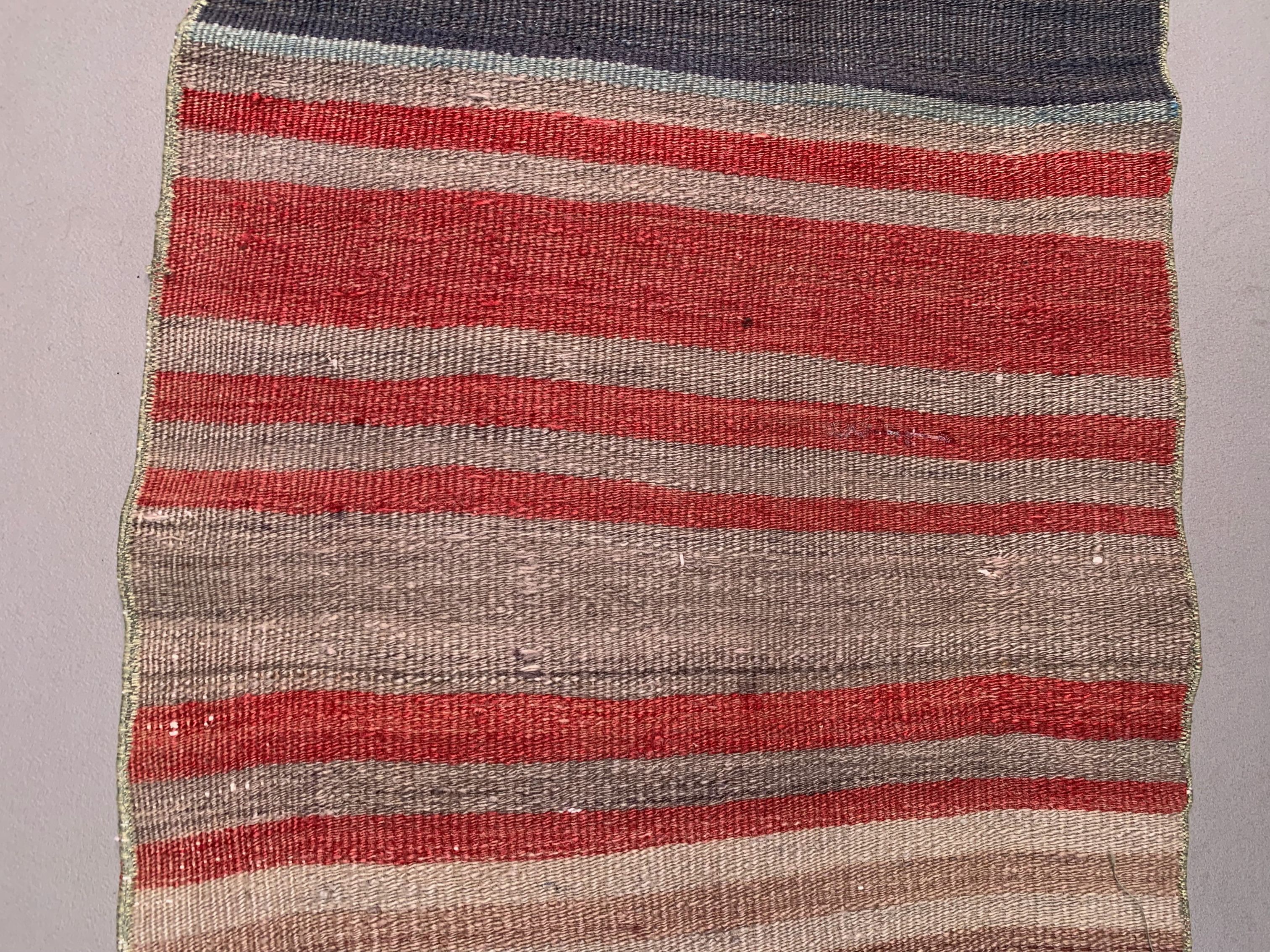 Old Turkish narrow Kilim Runner 140x41 cm shabby chic, vintage kelim