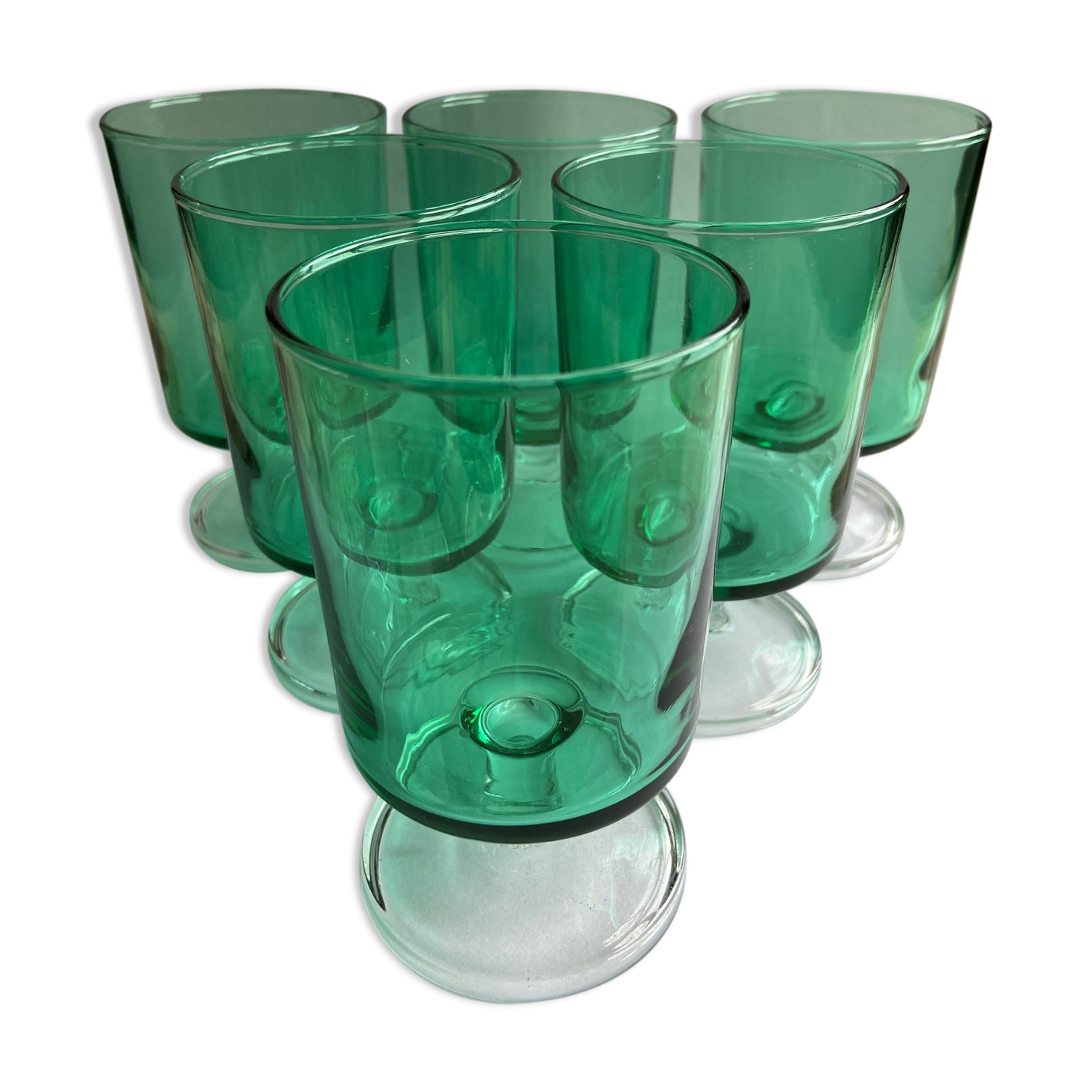 Set of 6 mint green glasses
