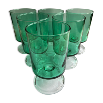 Set of 6 mint green glasses