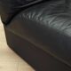 Black leather pouf/armchair, Italian design, 1960s, made in Italy.