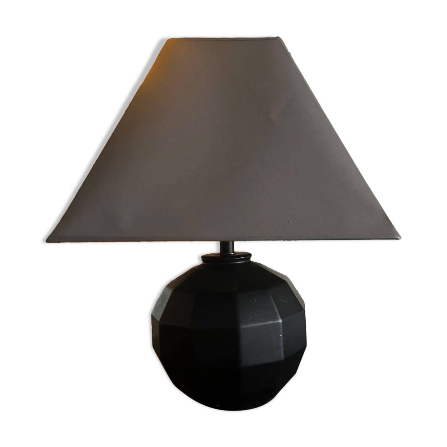 black ceramic lamp from the 80s
