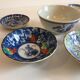 set of 4 bowls and 4 asian porcelain cups