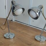 Pair of chrome lamps
