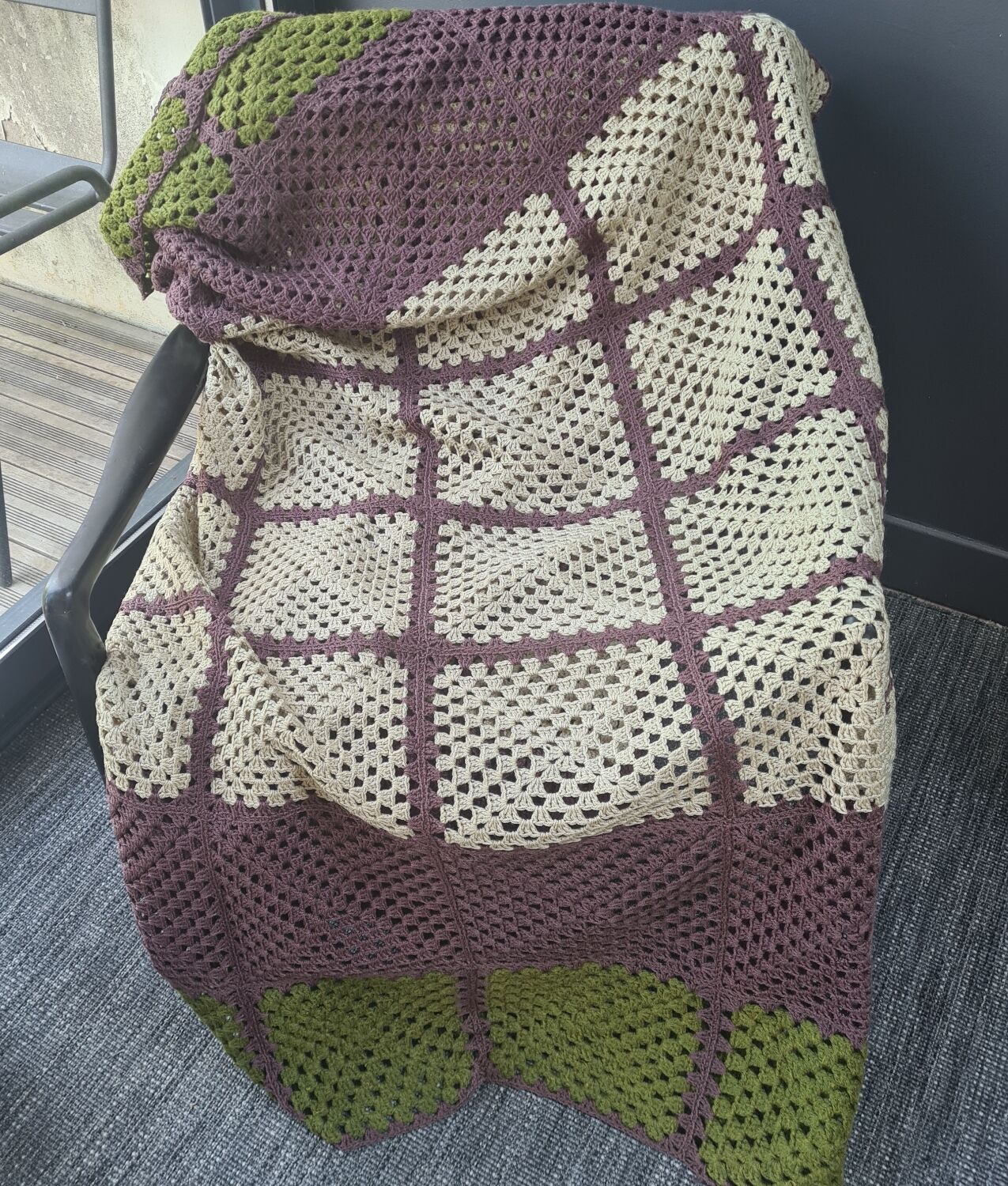 Plaid or vintage wool blanket.