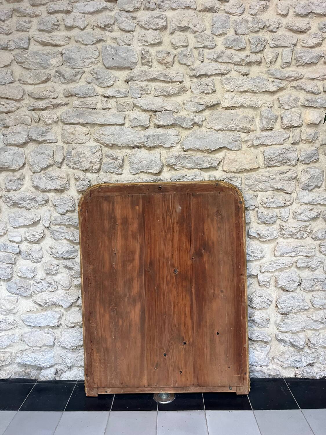 Louis-Philippe mirror gilded with gold leaf, mercury glass, 97.5cm