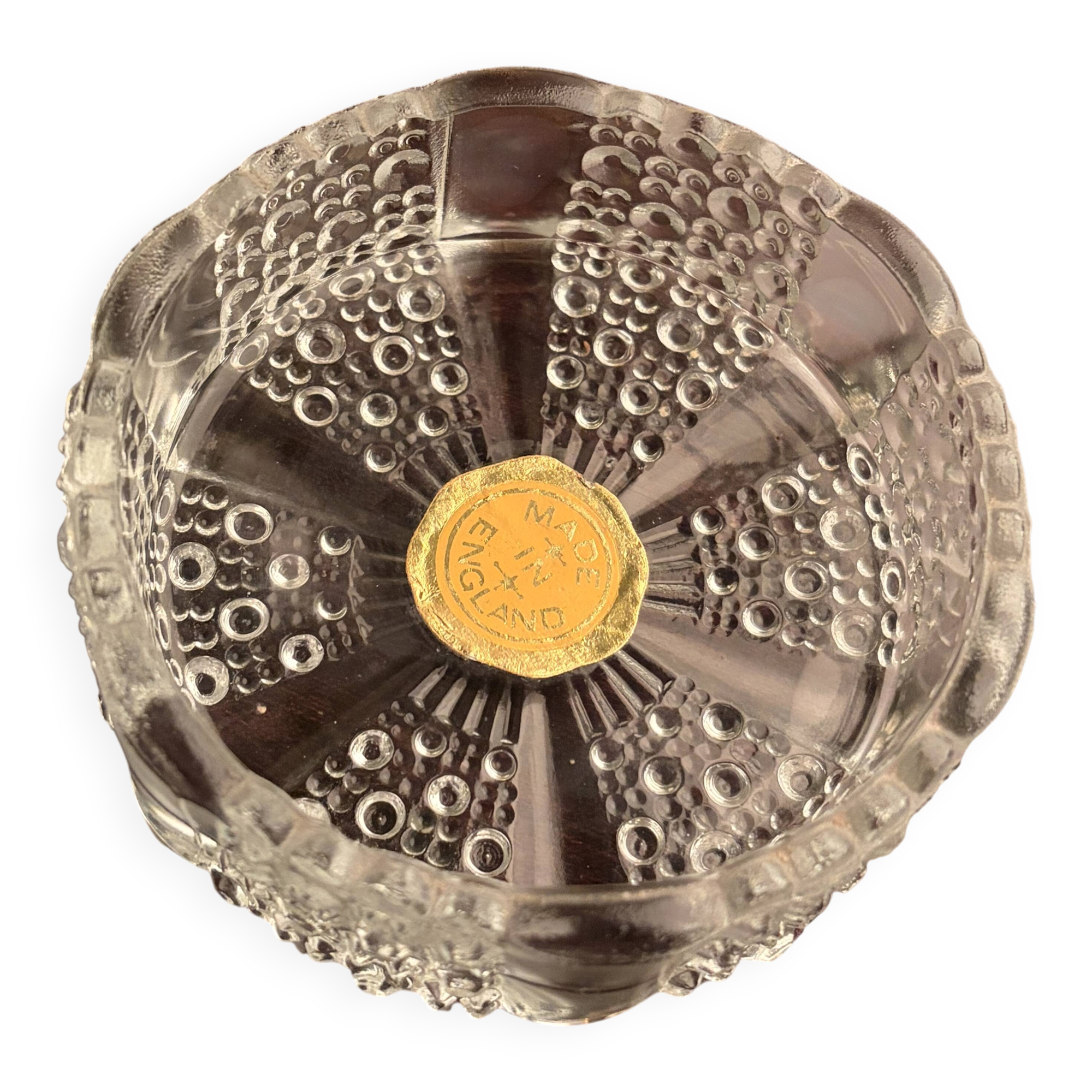 Coupelle verre pressé hobnail – Made in England – victorien – vintage angla