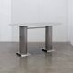Table à manger en acier inoxydable postmoderne, vers 1980