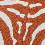 Tapis vintage orange blanc zébré style ethnique