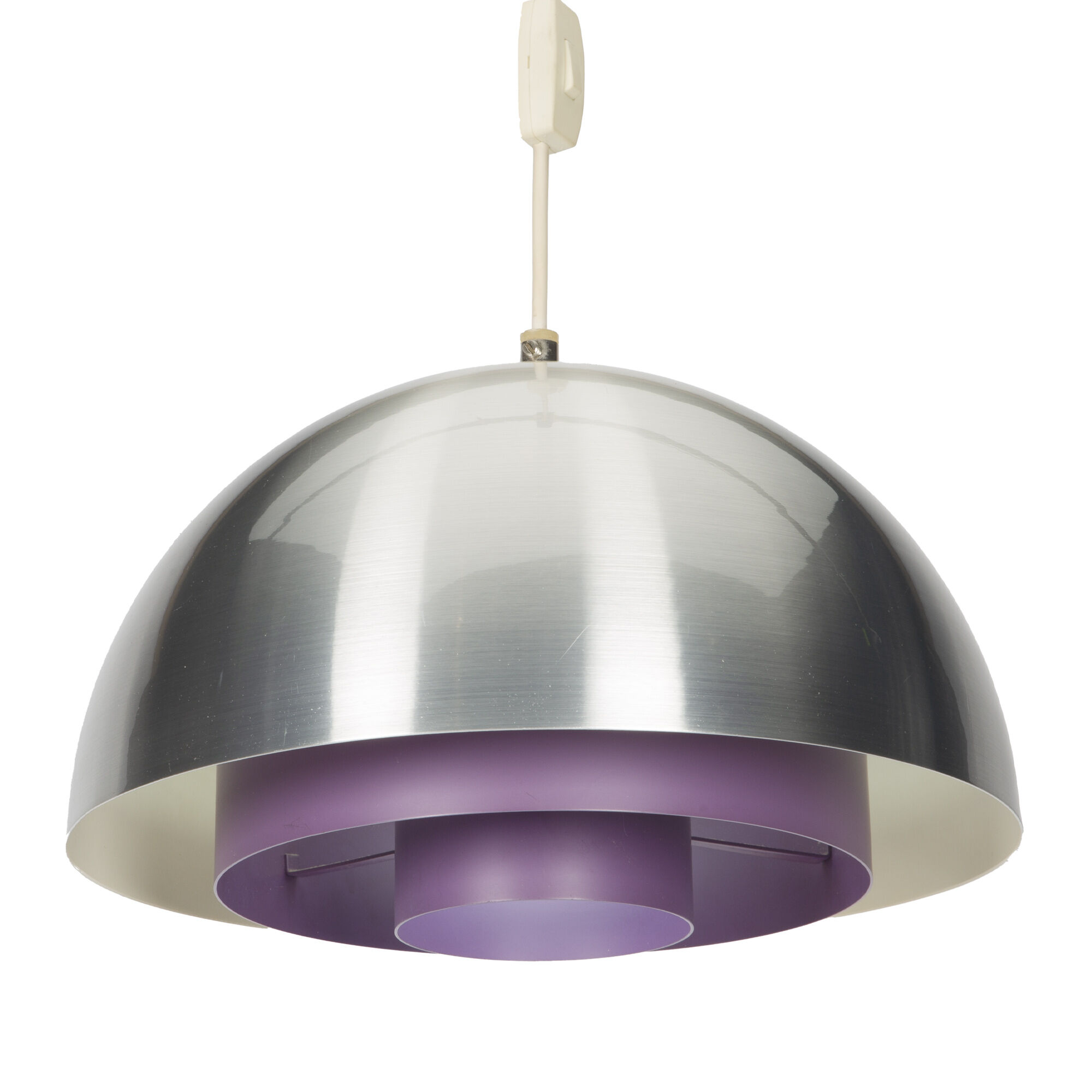 Purple hanging lamp by Jo Hammerborg for Fog & Morup