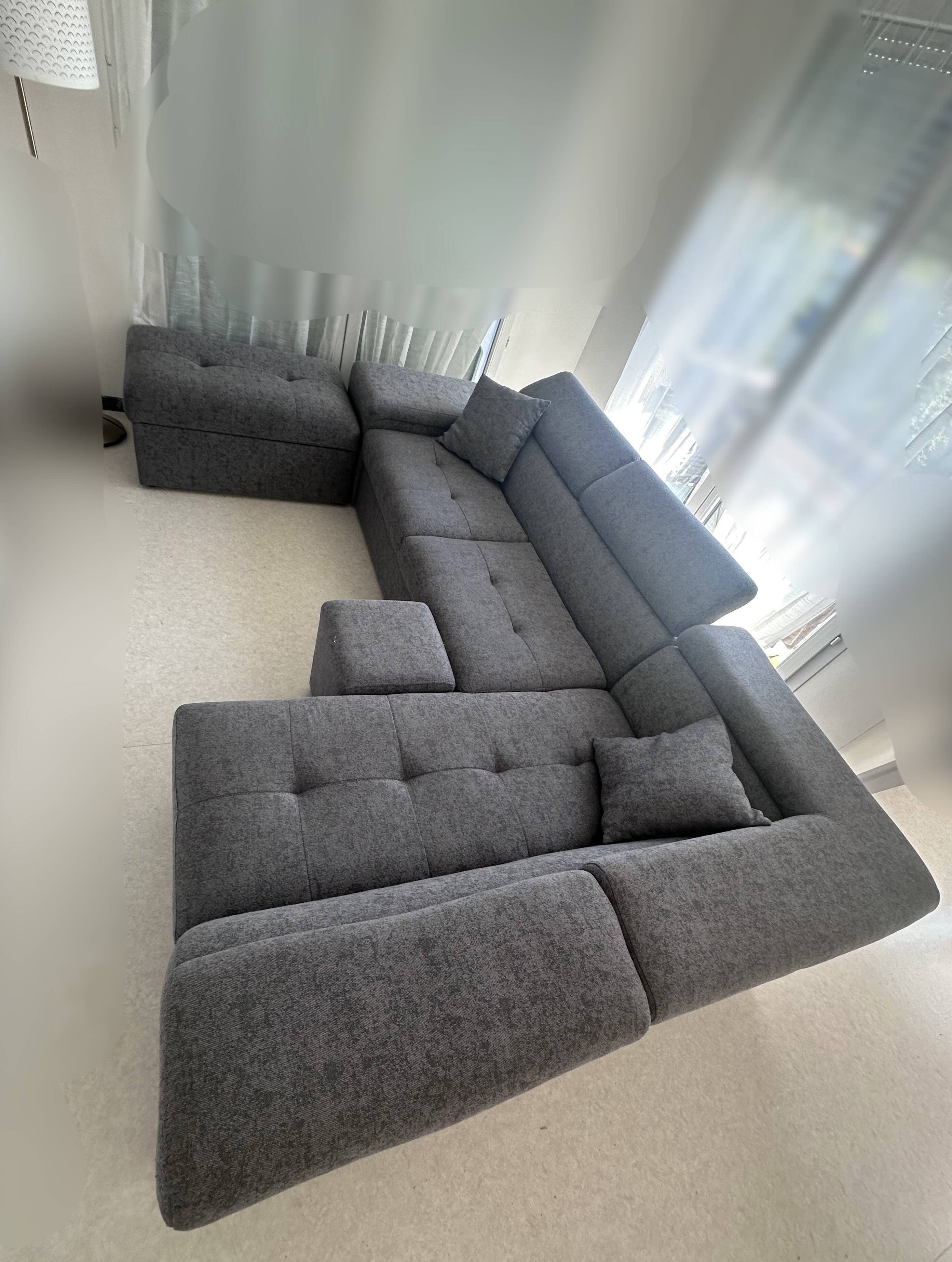 Left-hand corner sofa bed in gray